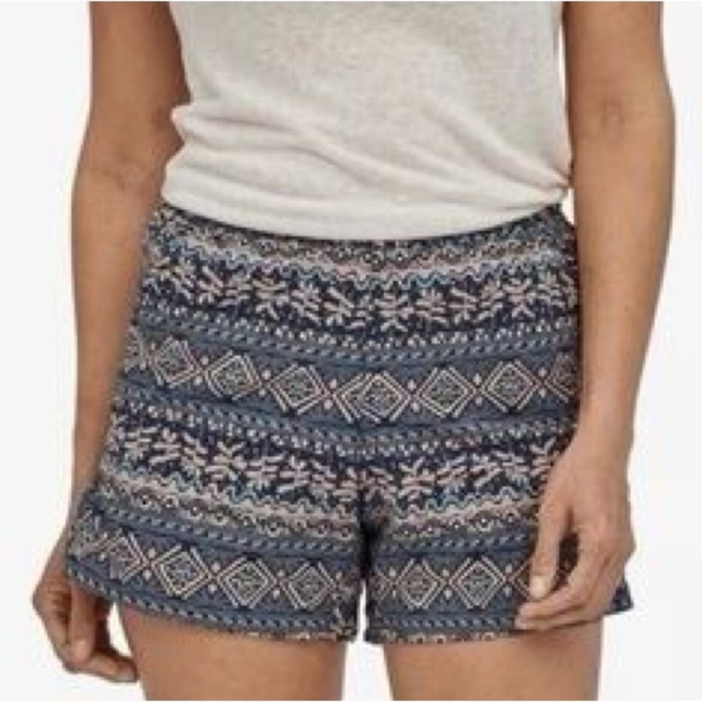 Patagonia Baggies Mangrove 5” Tiki Tidepool Blue Shorts Drawstring Pull on XL